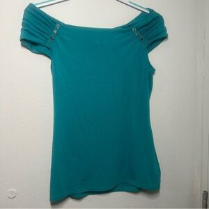 Teal Off-Shoulder Women Top